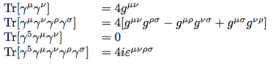 Propriétés des matrices de Dirac